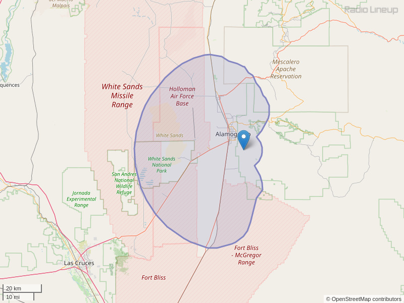KYCM-FM Coverage Map