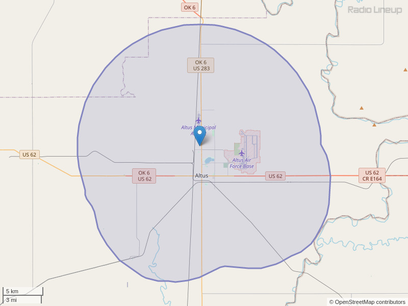KOCU-FM Coverage Map