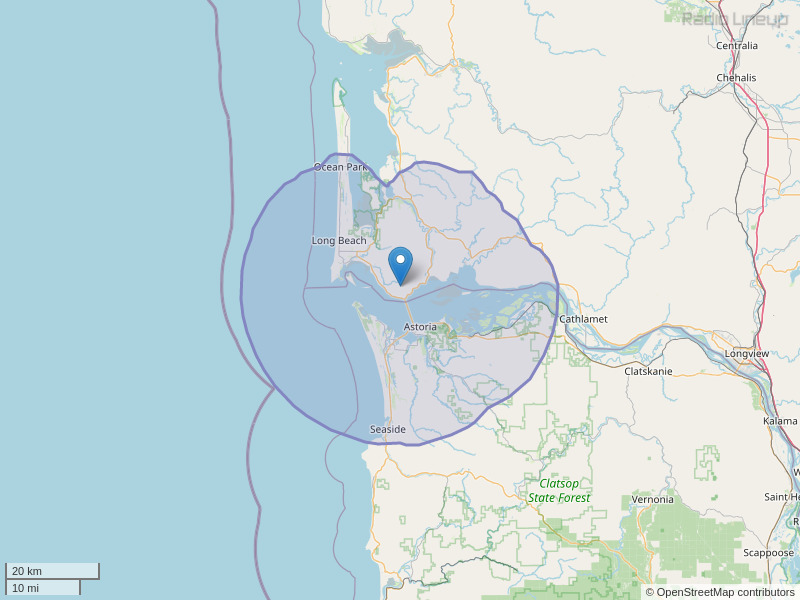 KLOY-FM Coverage Map
