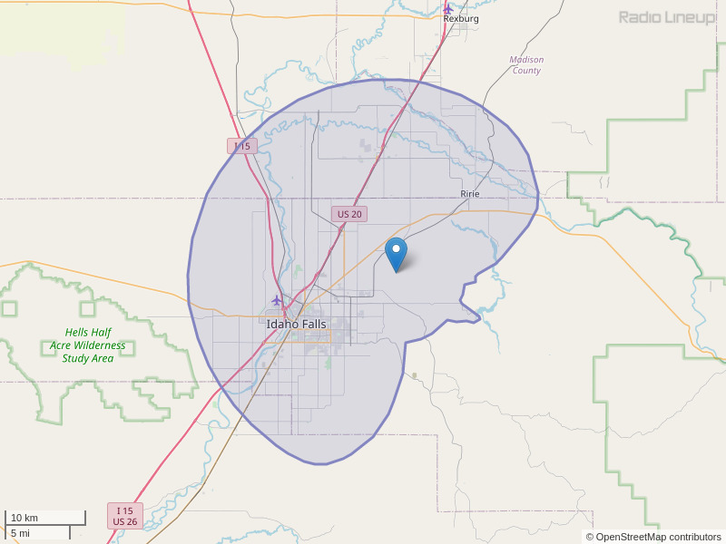 KAIO-FM Coverage Map