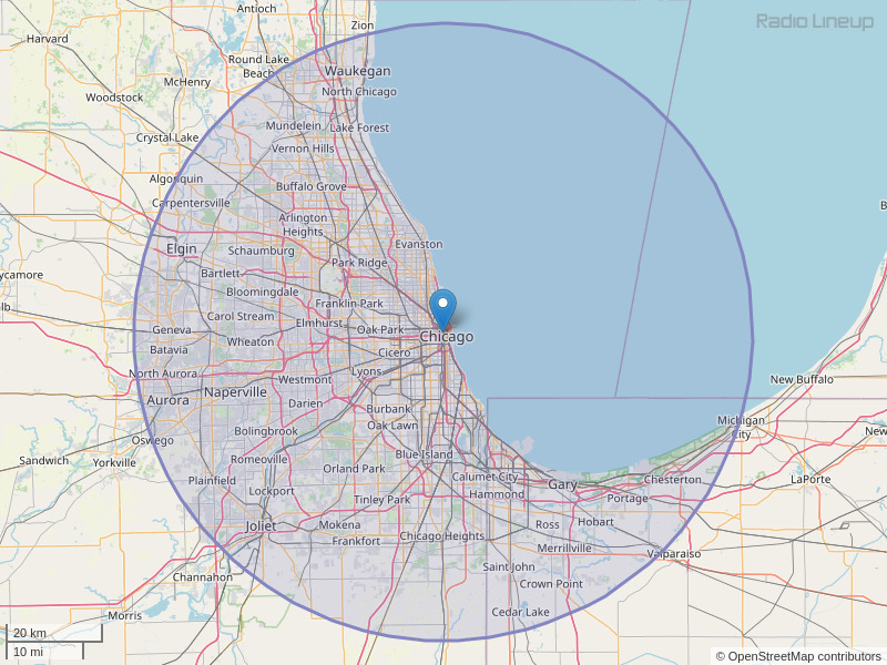 WBBM-FM Coverage Map