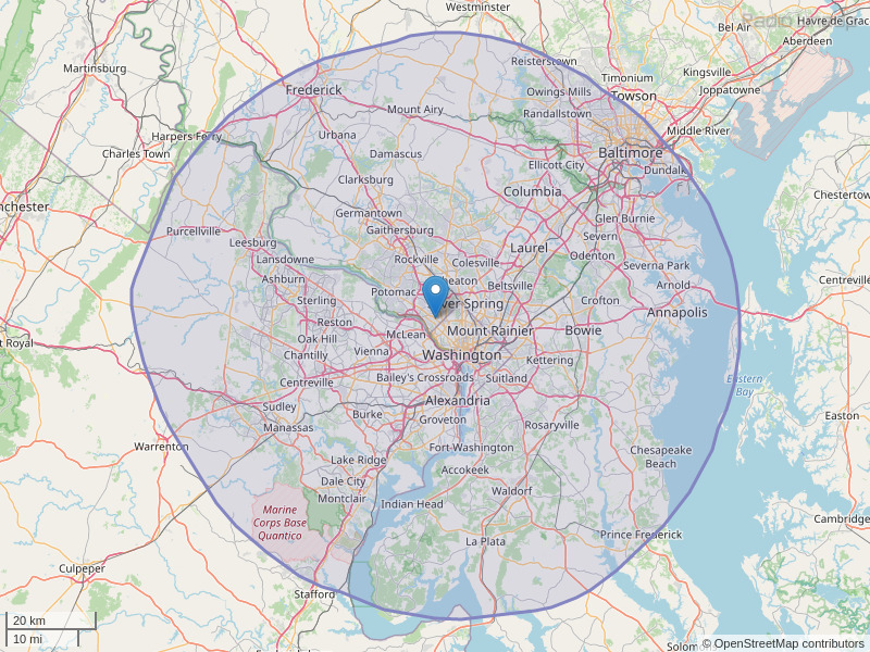 WIAD-FM Coverage Map