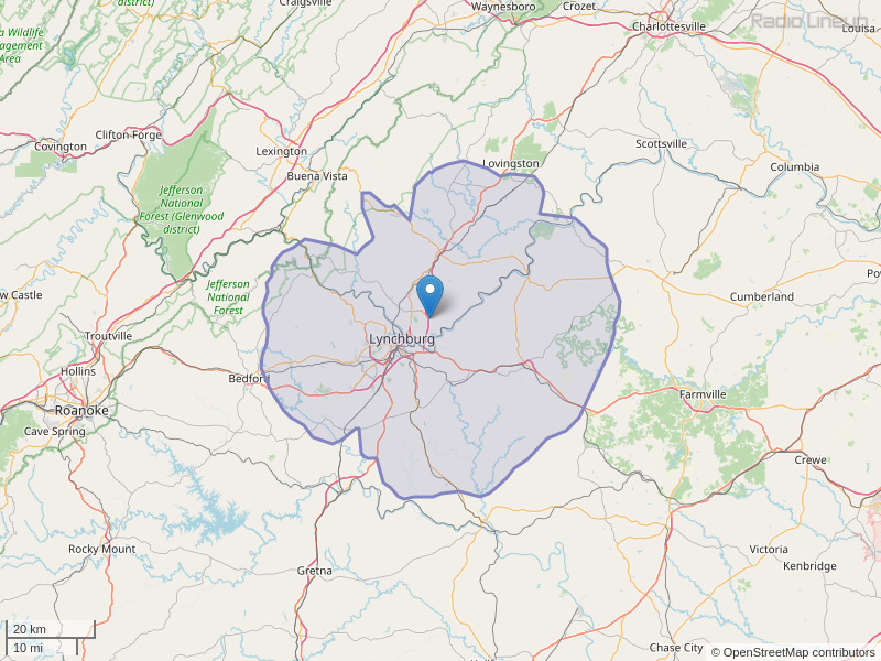 WVBE-FM Coverage Map