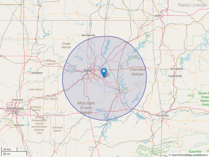 KJSR-FM Coverage Map