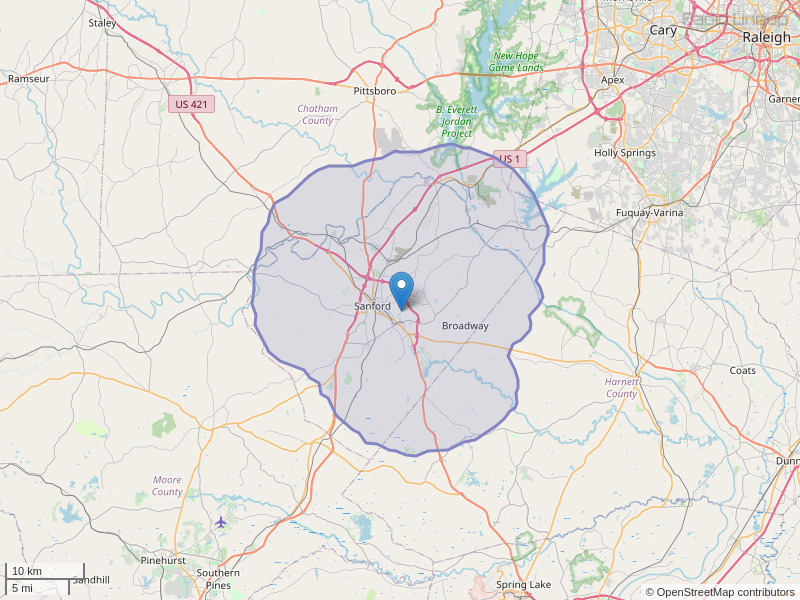 WDCC-FM Coverage Map