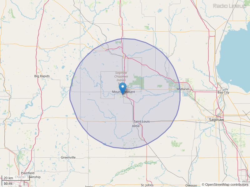 WMHW-FM Coverage Map